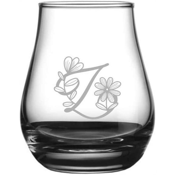 Z Daishy Daisy Monogram Etched 4.1oz Spey Dram Whisky Glass