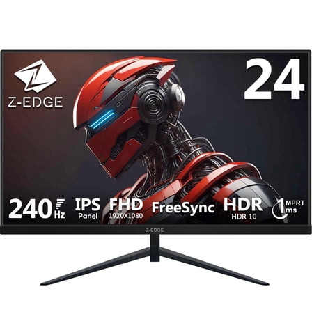 Z-EDGE 24 Inch 240Hz Gaming Monitor, FHD 1080P IPS Display, 1ms MPRT, AMD FreeSync, HDR Support, VESA Mount Compatible, Black
