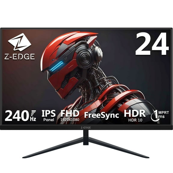 Z-EDGE 24 Inch 240Hz Gaming Monitor, FHD 1080P IPS Display, 1ms MPRT, AMD FreeSync, HDR Support, VESA Mount Compatible, Black