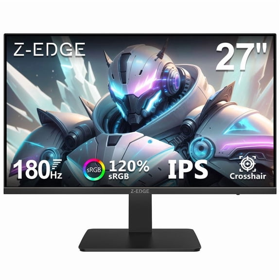 Z-EDGE 27 Inch 180Hz Curved Gaming Monitor, FHD 1080P VA Display, LED Screen (16:9), FreeSync, HDR10, 300cd/m Brightness,VESA Mount Compatible, Black