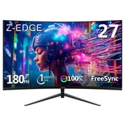 Z-EDGE 27 Inch 180Hz Curved Gaming Monitor, FHD 1080P VA Display, 1ms MPRT, AMD FreeSync, HDR Support, VESA Mount Compatible