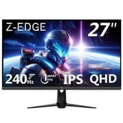 Z-EDGE 27 Inch 240Hz Gaming Monitor, QHD 1440P IPS Display, 1ms MPRT, AMD FreeSync, HDR Support, VESA Mount Compatible