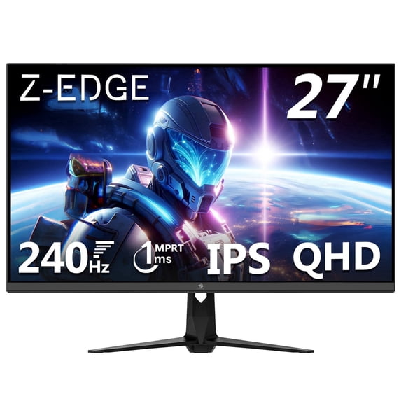 Z-EDGE 27 Inch 240Hz Gaming Monitor, QHD 1440P IPS Display, 1ms MPRT, AMD FreeSync, HDR Support, VESA Mount Compatible