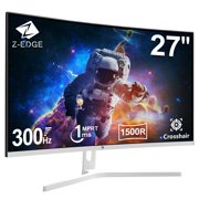 Z-EDGE 27 Inch 300Hz Curved Gaming Monitor, FHD 1080P VA Display, 1ms MPRT, AMD FreeSync, HDR Support, VESA Mount Compatible, White