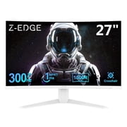 Z-EDGE 27 Inch 300Hz Curved Gaming Monitor, FHD 1080P VA Display, 1ms MPRT, AMD FreeSync, HDR Support, VESA Mount Compatible, White