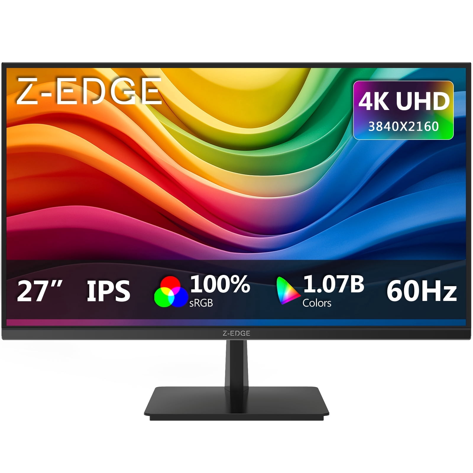 Z-EDGE 27 Inch 4K Monitor, Gaming Monitor, UHD 2160P IPS Display, AMD ...