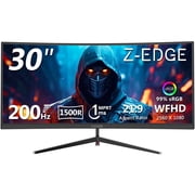 Z-EDGE 30 Inch Ultrawide Curved Gaming Monitor, 200Hz Refresh Rate, 1ms MPRT, AMD FreeSync Premium, 1500R Curvature, 219 WFHD 2560x1080, 99% sRGB, Eye Care Mode, HDMI & DP Ports