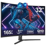 Z-EDGE 32-Inch Curved Gaming Monitor 2K QHD 165Hz 1ms 2560x1440, 169 LED Monitor Frameless, HDMI DP Port