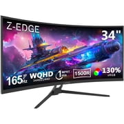 Z-EDGE 34 Inch 165Hz Curved Gaming Monitor, WQHD 1440P VA Display, 1ms MPRT, AMD FreeSync, HDR Support, VESA Mount Compatible, Black