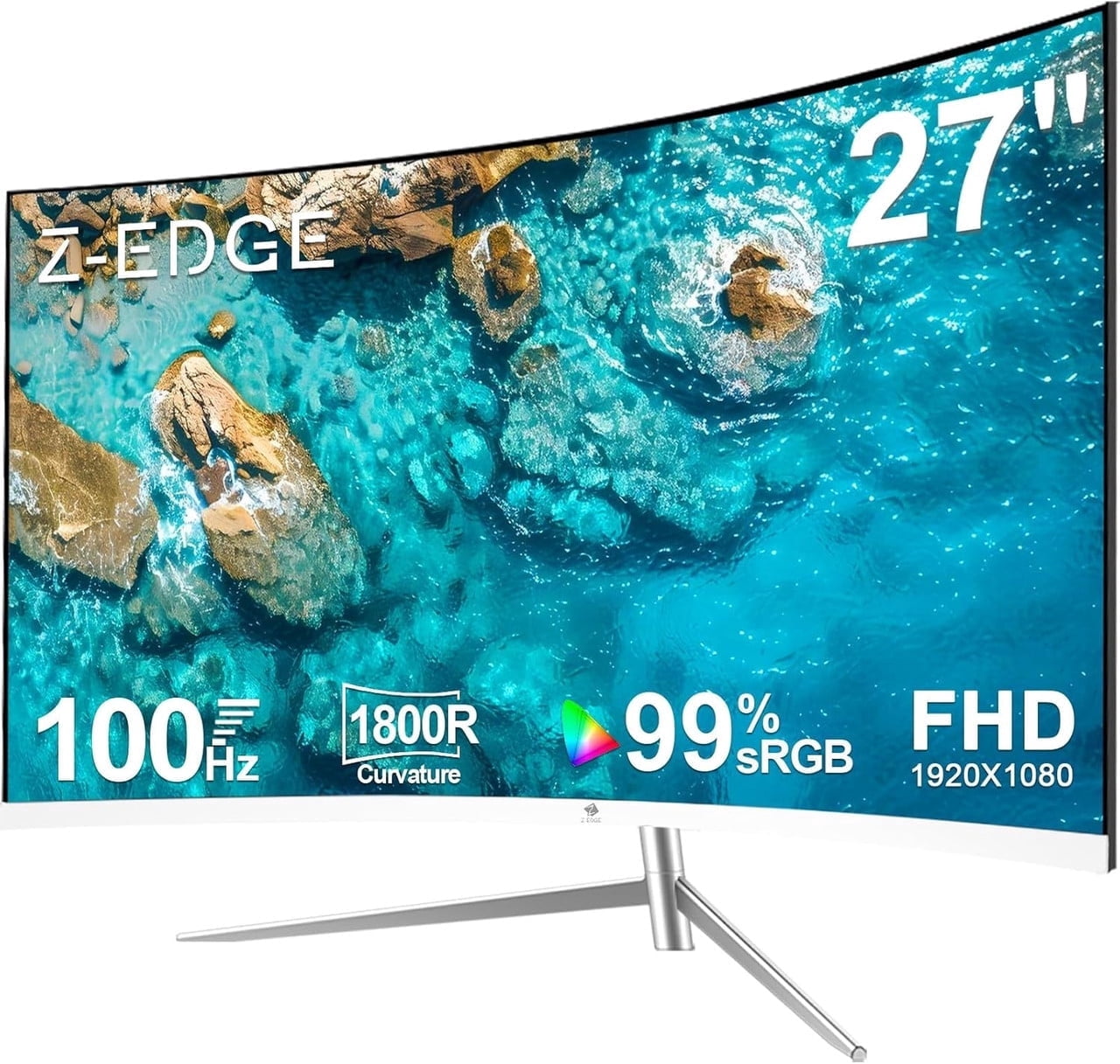 Z-EDGE, 27-inch Curved Monitor, 1920x1080, Full HD, 75Hz, HDMI+VGA