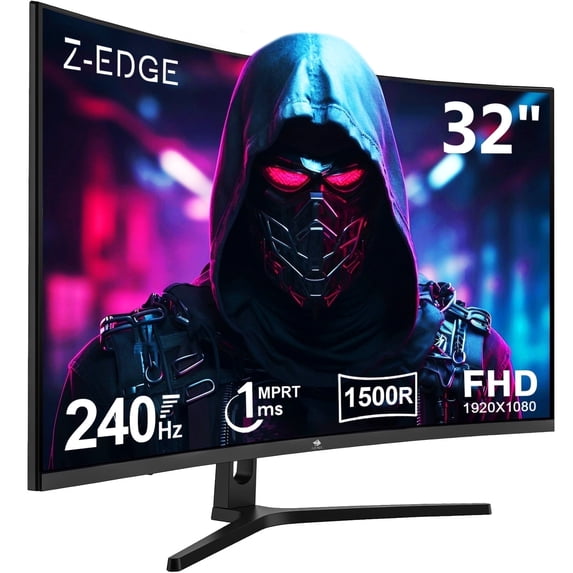 Z-EDGE UG32P 32-Inch Curved Gaming Monitor 240Hz 1ms Full HD 1920x1080 HDMI DP Port