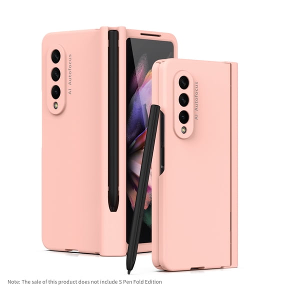 Z Fold 3 Case 2021 5G Phone, Allytech Galaxy Z Fold 3 Case, Slim Fit Hinge Protection With Pencil Holder Shockproof Drop-Absorbing Case Cover for Samsung Galaxy Z Fold 3 5G 2021 Released,Pink