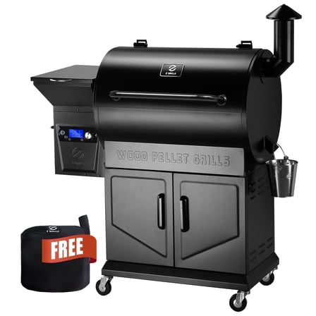 Z GRILLS Flagship 697 Sq.in Wood Pellet Grill & Smoker, 8-in-1 BBQ with Latest PID V3.0 Controller, LCD Screen, 2 Meat Probes, Cabinet & Rain Cover