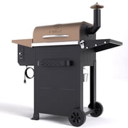 Z GRILLS Flame Expert 572 Sq.in Cooking Area 8 in 1 Wood Pellet Grill & Smoker with Direct Flame Searing, Auto Temperature Control for Outdoor BBQ, Bronze-6002B