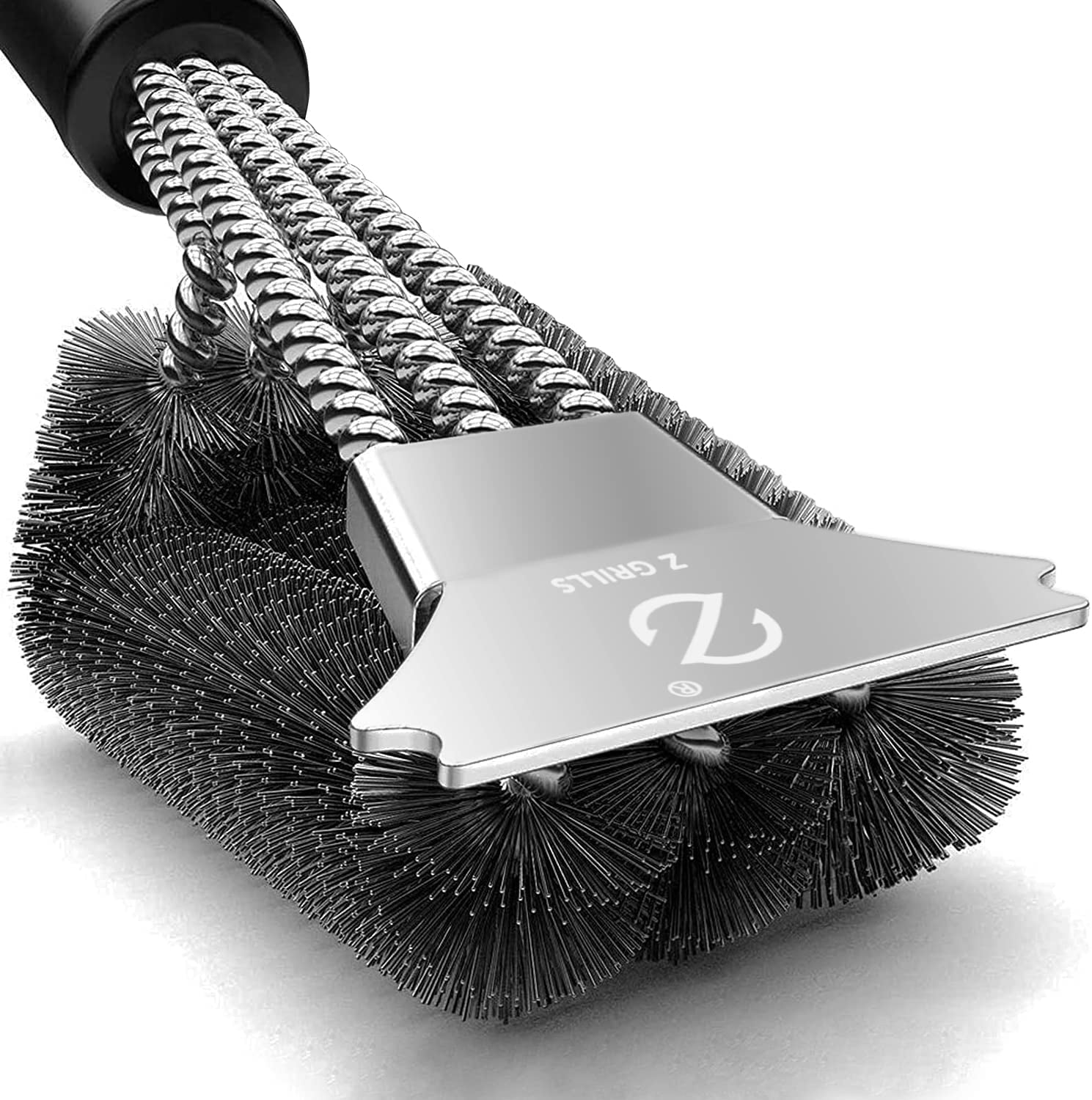 Z GRILLS BBQ Brush Scraper Cleaning Tool Triple Head Stainless