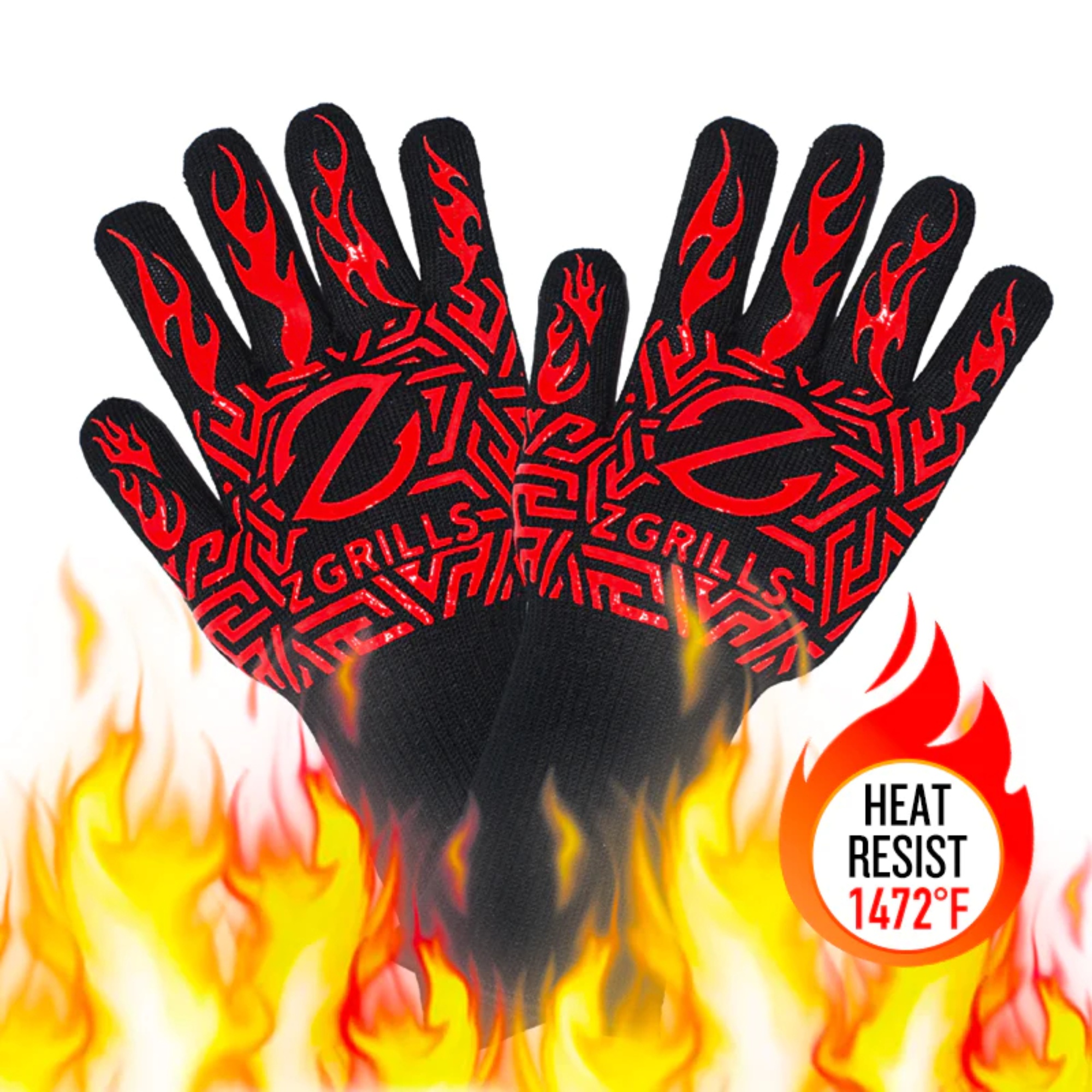Professional Long Wrist Protect Oven Gloves, Heat Resistant Grill