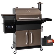 Z GRILLS BBQ Legend 1060 Sq.in Wood Pellet Grill & Smoker, 8-in-1 BBQ with PID Controller, Storage Cabinet, Side Shelf & Grill Cover, ZPG-1000D Bronze