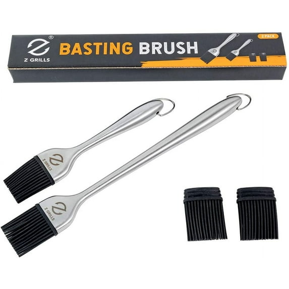 Z GRILLS Basting Brush Grilling BBQ Baking Pastry Oil Stainless Steel, Grilling BBQ Baking, Pastry, and Oil Stainless Steel Brushes for Kitchen Cooking & Marinating, Dishwasher