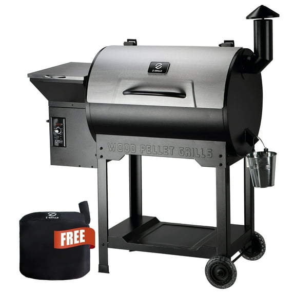 Z GRILLS Classic ZPG-7002B3E with 697 sq.in. , 8-in-1 BBQ Pellet Grill & Smoker Auto Temperature Control with Cover for Outdoor Cooking, Sliver