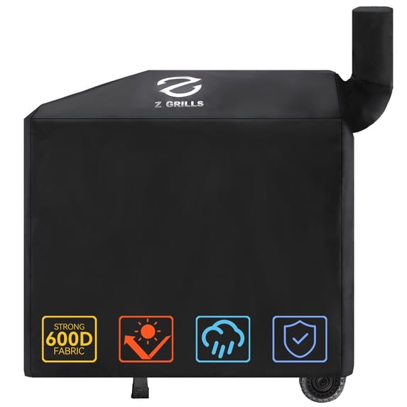 Z GRILLS Pellet Grill Cover 49 Inch Upgraded 600D Polyester Fabric, Heavy Duty, Waterproof, Weather Resistant Full Length Grill Cover for 450 Series, 550B2/550B4 Smoker