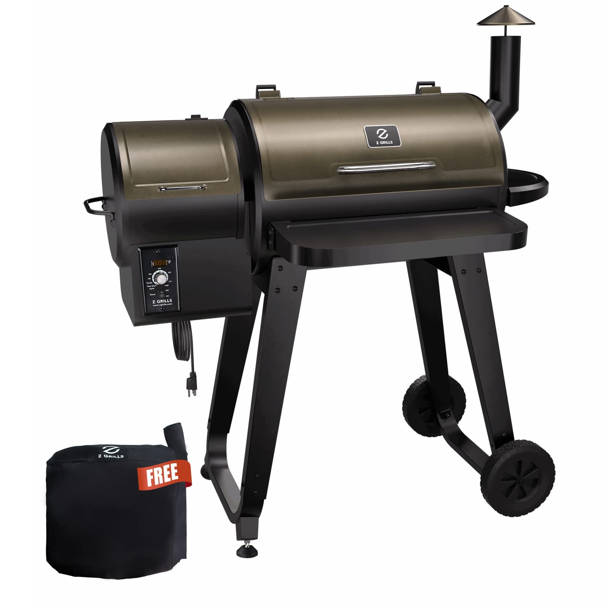 Z GRILLS Wood Pellet Grill & Smoker, 8 in 1 BBQ with Auto Temp Control