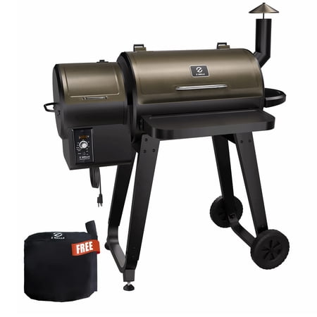 Z Grills 7052B 459 sq in Wood Pellet Grill & Smoker with Rain Cover