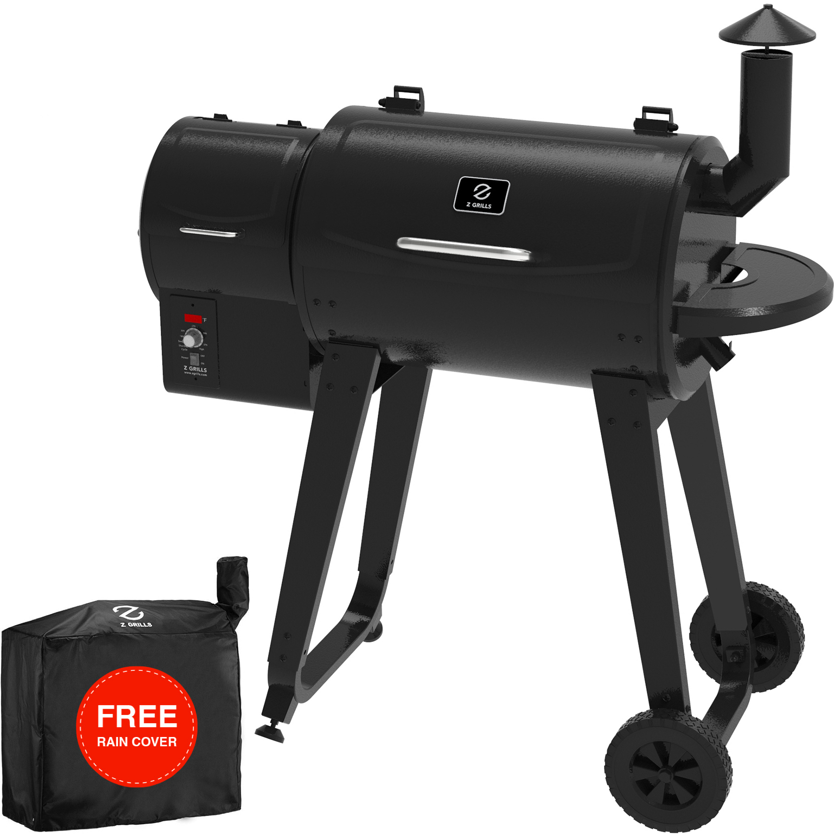 Z GRILLS ZPG-450A3 Wood Pellet Grill & Smoker 8-in-1 BBQ 2022 model, Black - image 1 of 11
