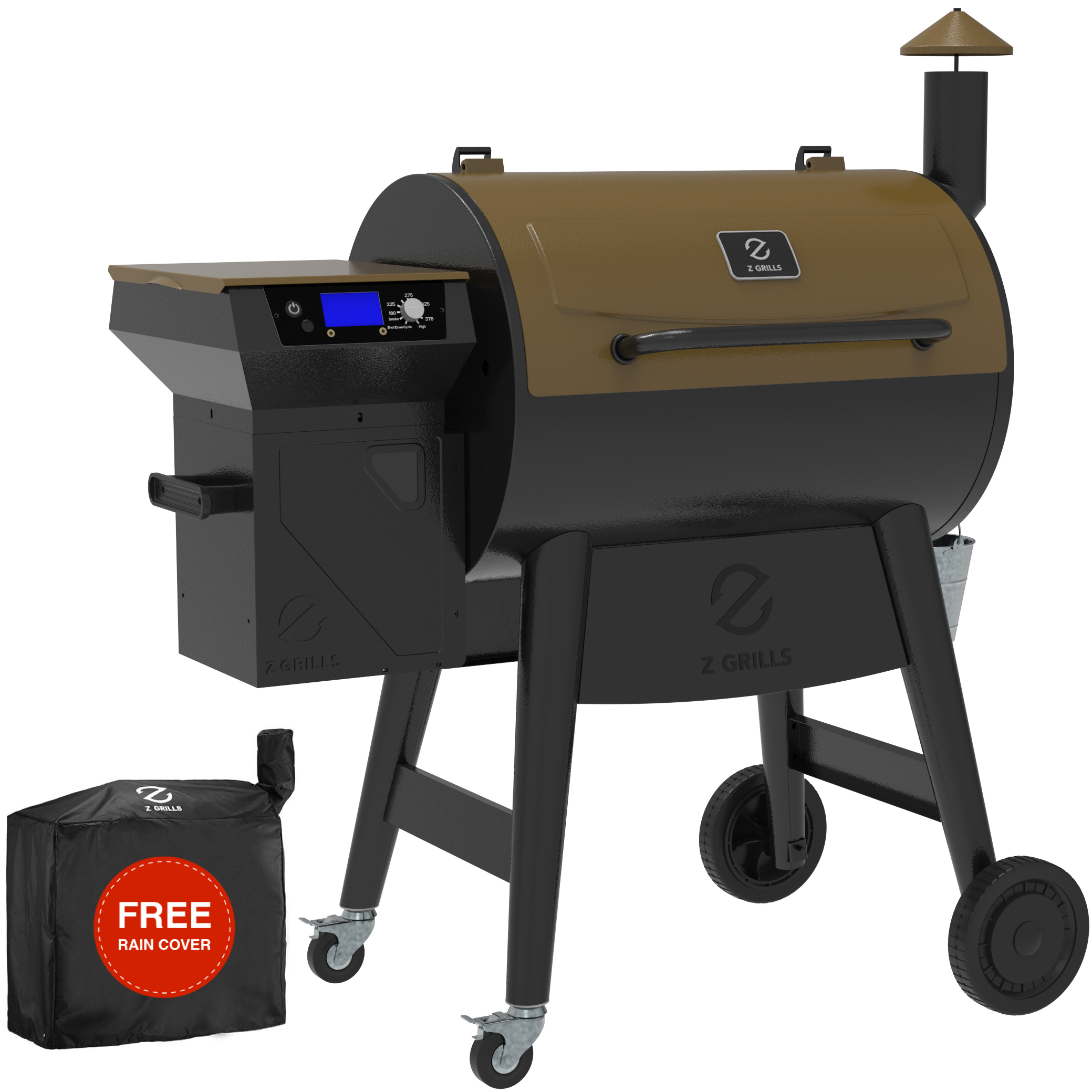 Z GRILLS ZPG-7002C3E 694 sq. in. Wood Pellet Grill and Smoker 8-in-1 BBQ Bronze - image 1 of 10