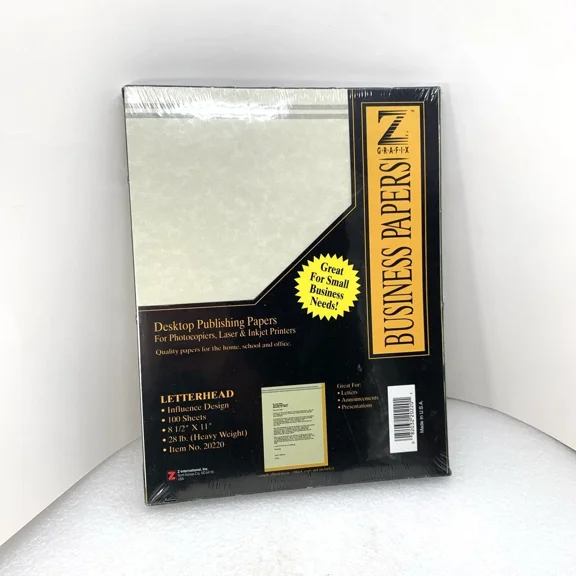 Z Grafix Desktop Publishing Business Papers, 100 Sheet, 8.5"X11", Item No 20220