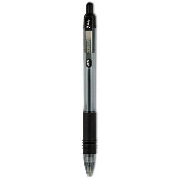 Z-Grip Ballpoint Pen, Retractable, Medium 1 mm, Black Ink, Clear Barrel, 12/Pack | Bundle of 2 Dozen