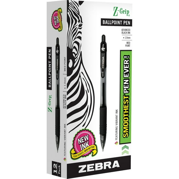 Z-Grip Ballpoint Pen, Retractable, Medium 1 mm, Black Ink, Clear Barrel, Dozen | Bundle of 5 Dozen
