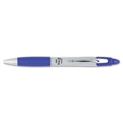 Zebra Z-Grip MAX Retractable Ballpoint Pen, Medium 1mm, Blue Ink, Silver Barrel, Dozen -ZEB22420