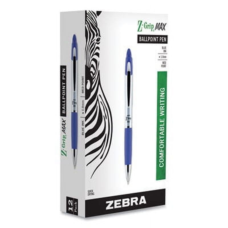 Z-Grip Max Ballpoint Pen, Retractable, Medium 1 Mm, Blue Ink, Silver Barrel, Dozen - Walmart.com Z-Grip Max Ballpoint Pen, Retractable, Medium 1 Mm, Blue Ink, Silver Barrel, Dozen - Walmart.com