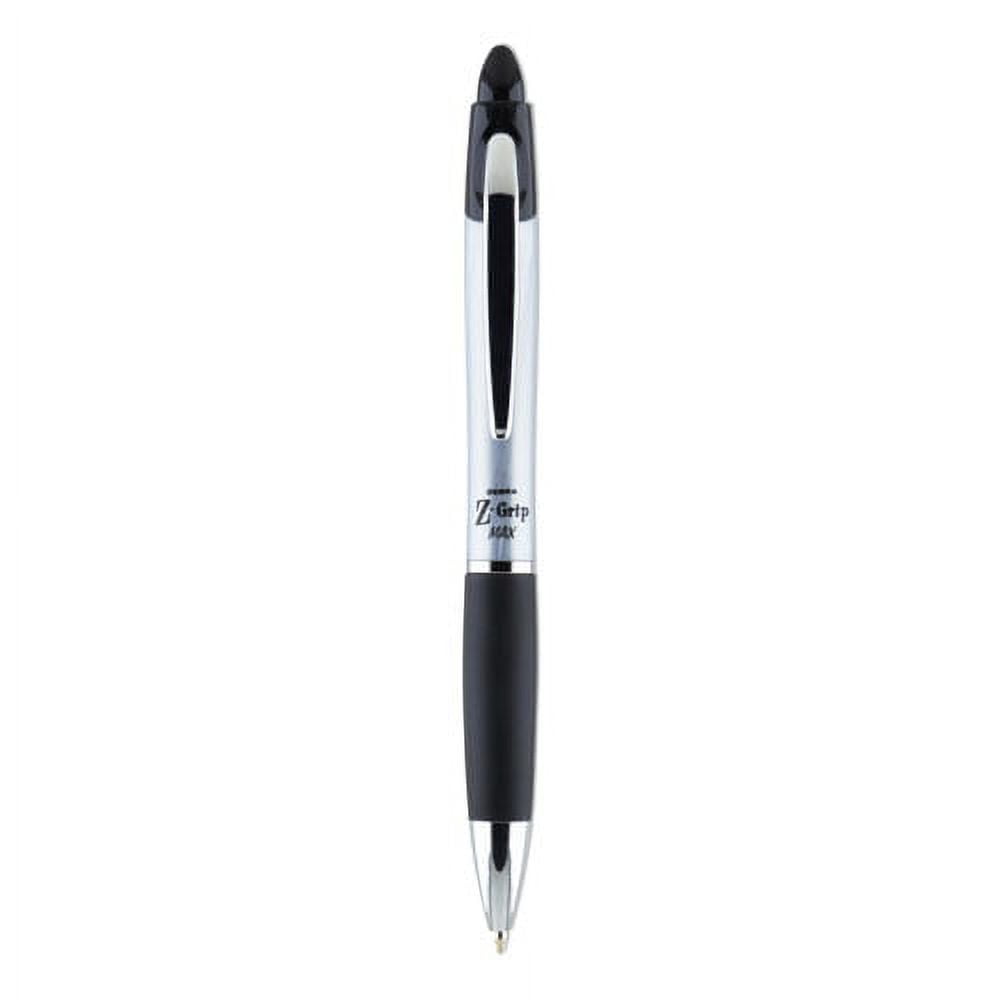 Z-Grip Max Ballpoint Pen Retractable Medium 1 mm Black Ink Silver Barrel 12/Pack | Bundle of 2 Dozen