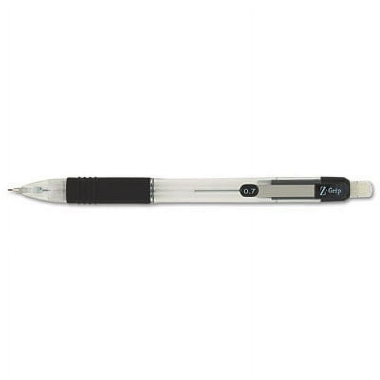 Z-Grip Mechanical Pencil, 0.7 mm, HB (#2), Black Lead, Clear/Black Barrel, Dozen Z-Grip Mechanical Pencil, 0.7 mm, HB (#2), Black Lead, Clear/Black Barrel, Dozen