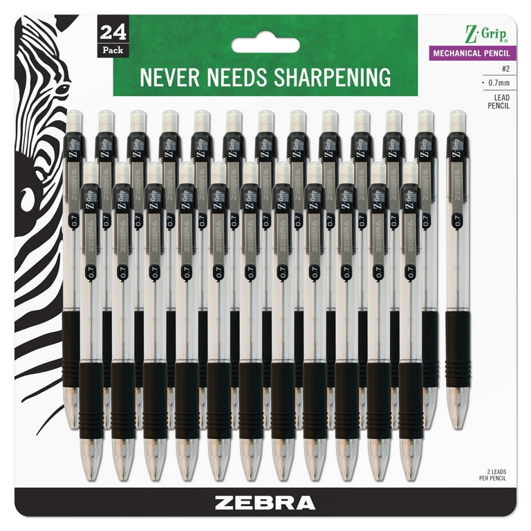 Z-Grip Mechanical Pencil, 0.7 mm, HB (#2), Black Lead, Clear/Black Barrel, Dozen Z-Grip Mechanical Pencil, 0.7 mm, HB (#2), Black Lead, Clear/Black Barrel, Dozen