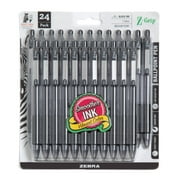 Zebra Pen Z-Grip Retractable Ballpoint Pen, Medium Point, 1.0mm, Black Ink, 24 Count