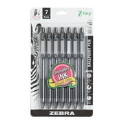 Zebra Z-Grip Retractable Ballpoint Pen, Medium Point, 1.0 mm, Black Ink, 7-Count