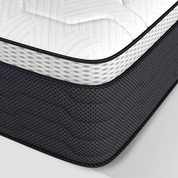 Z-HOM Full Size Mattress 14 Inch,Hybrid Mattresses in a Box,Memory Foam Mattress of Individual Pocket Spring,Medium Firm,White