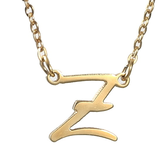 Z Initial Monogram Necklace 18k Gold Plated Stainless Steel Girls Jewelry