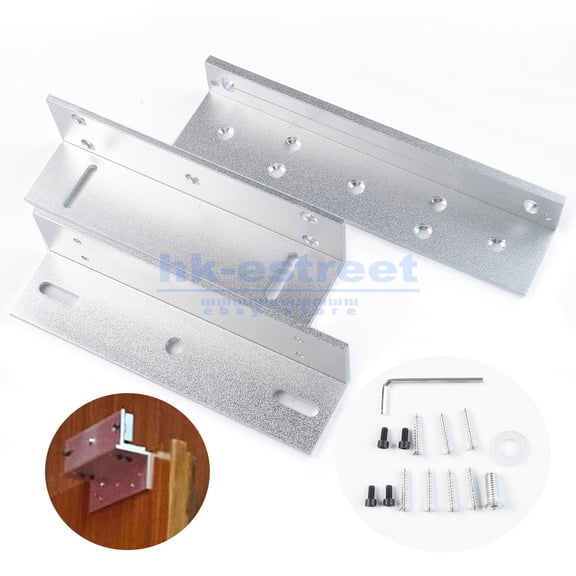 Z&L Brackets for Electric Magnetic Door Lock 180Kg/350lbs for Access Control