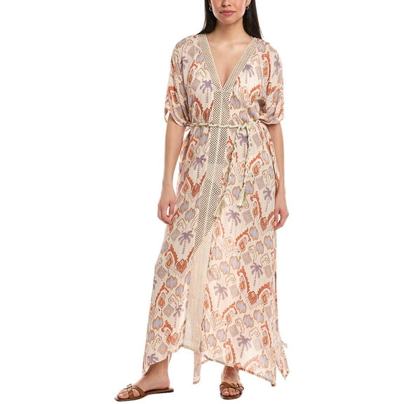 Z&L EUROPE womens  Ikat Kaftan, S/M, Gold