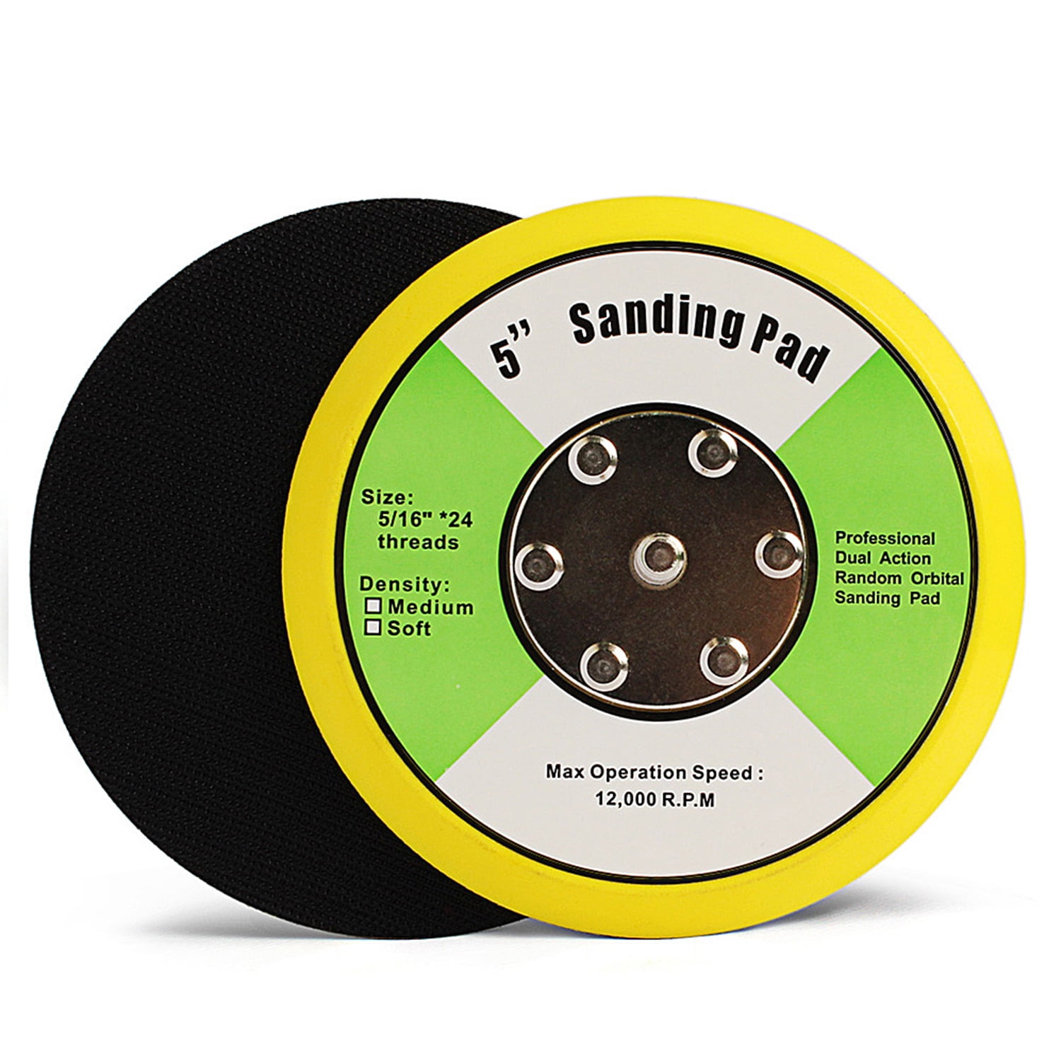 Z-LION 2 Pieces 5 Inch Sanding Pads and Backing Pad for Car Polisher ...