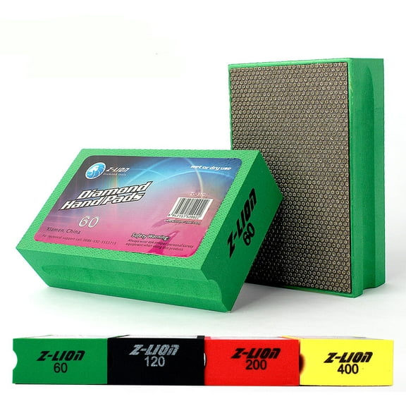 Z-LION Diamond Hand Polishing Pads Electroplated Diamond Tools Pad Sanding block For Grante MarbIe Stone Glass 200 Grit