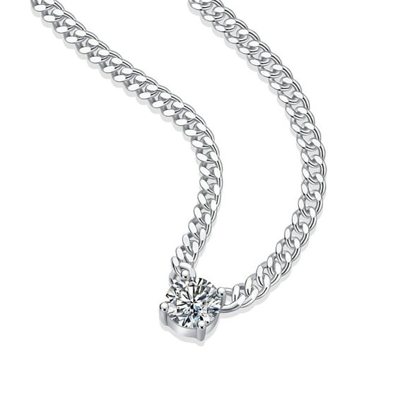 Z.LP 1 Carat Moissanite Women's Fashion Jewelry Necklace, White Gold