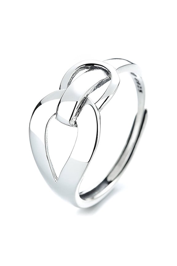 Geometric Buckle Sterling Silver Ring, Includes Jewelry Cloth