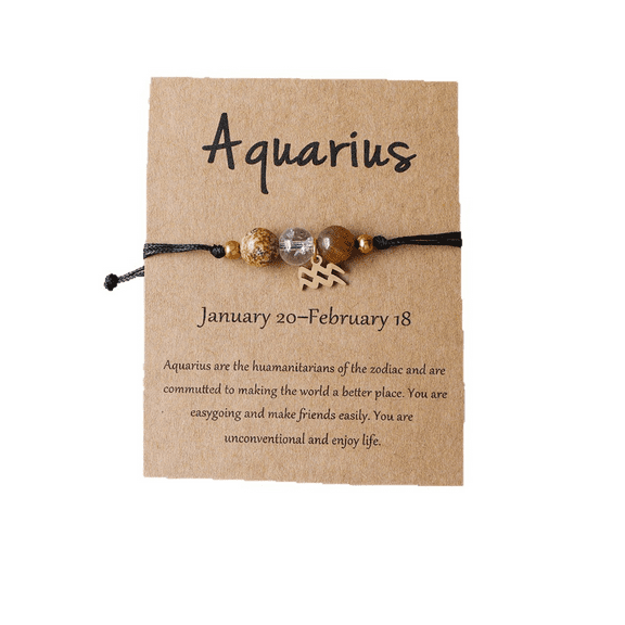 Z.LP Jewelry 12 Zodiac Sign Beaded Bracelet - Adjustable Constellation Charm Bracelet for Astrology Lovers