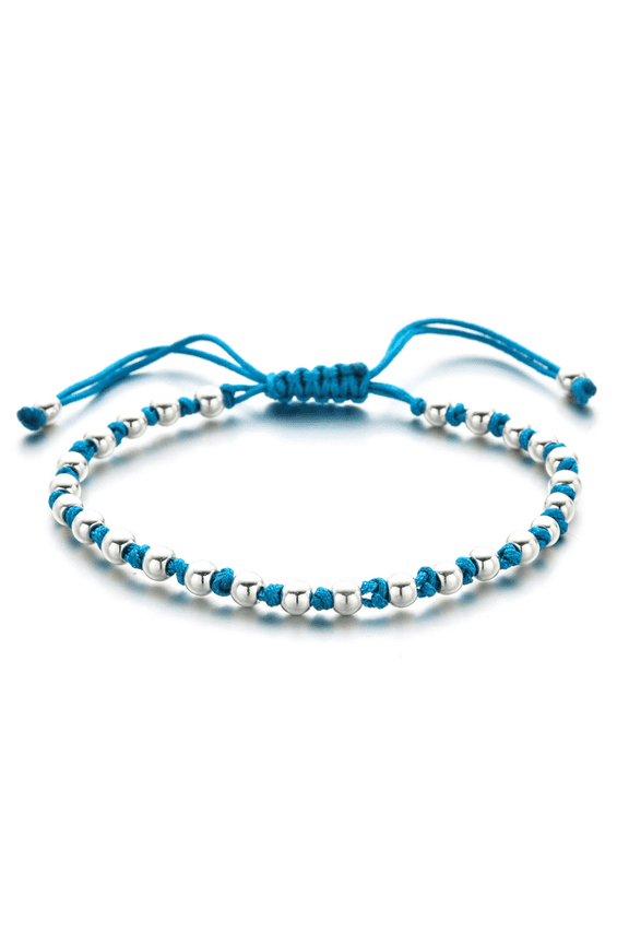 Jewelry Colorful Beaded Friendship Bracelet - Adjustable String Bracelet with Metal Beads