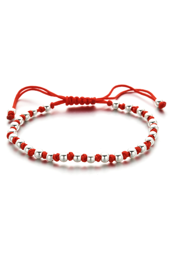 Jewelry Colorful Beaded Friendship Bracelet - Adjustable String Bracelet with Metal Beads