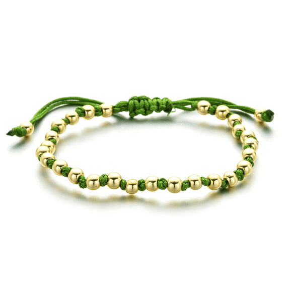 Z.LP Jewelry Colorful Beaded Friendship Bracelet - Adjustable String Bracelet with Metal Beads